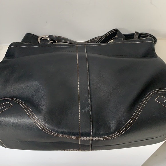 Pre-Owned Authentic Coach Soho Double Pocket Black Leather Bag (J05S-6468) - Picture 6 of 11